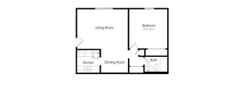 1 bedroom classic floor plan